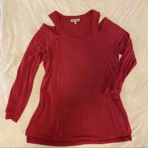 Kenneth Cole Reaction cold shoulder pink top